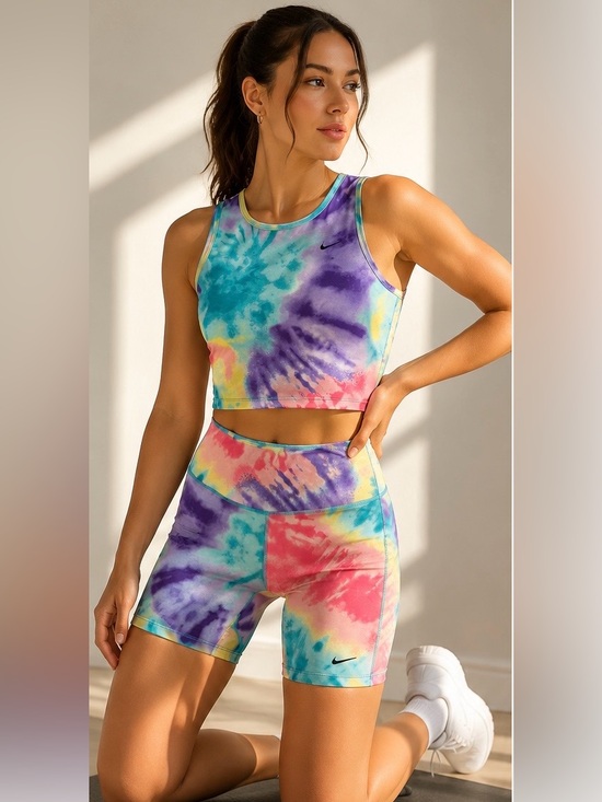 Nike Pants - Nike Tie Dye 2 Piece Active Set Size M 💛💙